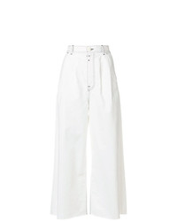 Pantaloni larghi di jeans bianchi di MM6 MAISON MARGIELA