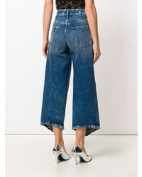 Pantaloni larghi di jeans blu di MM6 MAISON MARGIELA