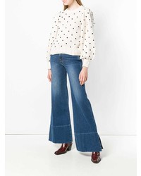 Pantaloni larghi di jeans blu di Frame Denim