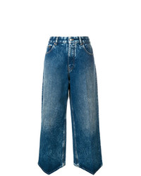 Pantaloni larghi di jeans blu di MM6 MAISON MARGIELA