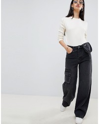 Pantaloni larghi di jeans neri di ASOS DESIGN