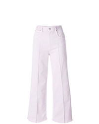 Pantaloni larghi di jeans rosa