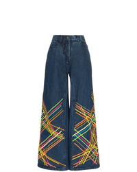 Pantaloni larghi di jeans stampati blu scuro di All Things Mochi
