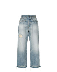 Pantaloni larghi di jeans strappati azzurri di R13