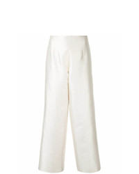 Pantaloni larghi di lana bianchi di Bambah