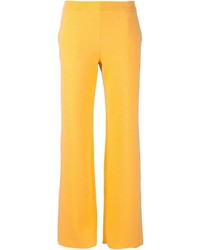 Pantaloni larghi di lana gialli