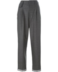 Pantaloni larghi di lana grigio scuro