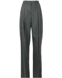Pantaloni larghi di lana grigio scuro di Jil Sander Navy
