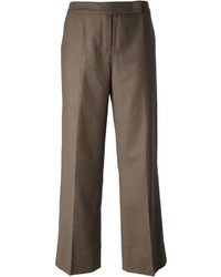 Pantaloni larghi di lana marroni
