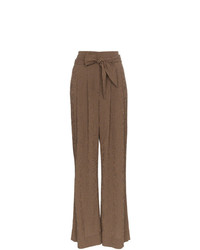 Pantaloni larghi di lana marroni di Nanushka