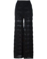 Pantaloni larghi di lana neri di M Missoni