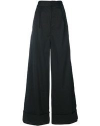 Pantaloni larghi di lana neri di MM6 MAISON MARGIELA