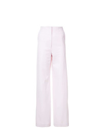 Pantaloni larghi di lana rosa di Proenza Schouler