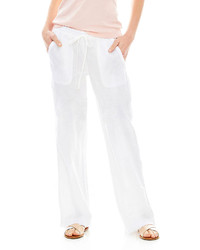 Pantaloni larghi di lino bianchi