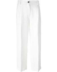 Pantaloni larghi di lino bianchi di Forte Forte