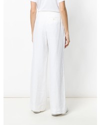 Pantaloni larghi di lino bianchi di Giorgio Armani Vintage