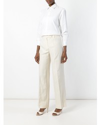 Pantaloni larghi di lino bianchi di Prada Vintage