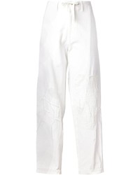 Pantaloni larghi di lino bianchi di Y's