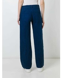 Pantaloni larghi di lino blu scuro di Simon Miller