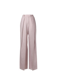 Pantaloni larghi di lino rosa di Preen by Thornton Bregazzi