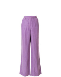Pantaloni larghi di lino viola chiaro di Emanuel Ungaro Vintage