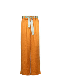 Pantaloni larghi di raso arancioni