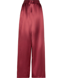 Pantaloni larghi di raso rossi