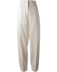 Pantaloni larghi di seta bianchi di Christophe Lemaire