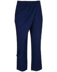 Pantaloni larghi di seta blu scuro di Anne Valerie Hash