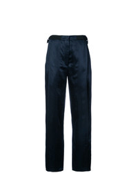 Pantaloni larghi di seta blu scuro di Derek Lam