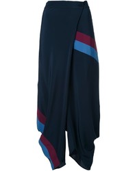 Pantaloni larghi di seta blu scuro di Stella McCartney