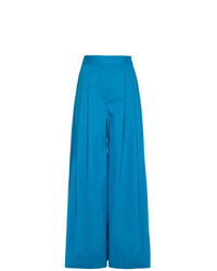 Pantaloni larghi di seta blu di Vika Gazinskaya