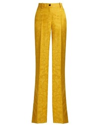 Pantaloni larghi di seta gialli