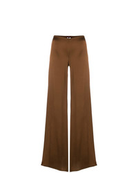 Pantaloni larghi di seta marroni di Romeo Gigli Vintage
