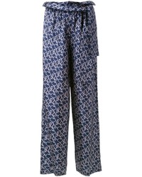 Pantaloni larghi di seta stampati blu scuro di 3.1 Phillip Lim