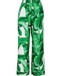 Pantaloni larghi di seta verdi