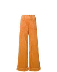Pantaloni larghi di velluto a coste arancioni