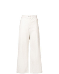 Pantaloni larghi di velluto a coste bianchi