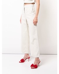 Pantaloni larghi di velluto a coste bianchi di Rachel Comey