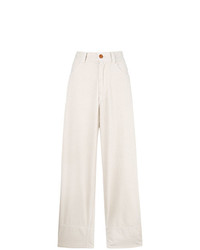 Pantaloni larghi di velluto a coste bianchi di Sofie D'hoore