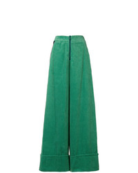 Pantaloni larghi di velluto a coste verdi di Ultràchic
