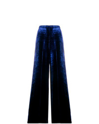 Pantaloni larghi di velluto blu scuro di Forte Forte