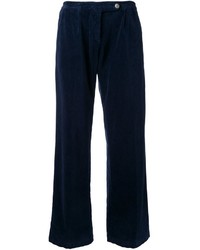 Pantaloni larghi di velluto blu scuro di Massimo Alba