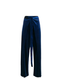Pantaloni larghi di velluto blu scuro di Rouge Margaux