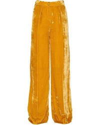 Pantaloni larghi di velluto gialli