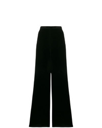 Pantaloni larghi di velluto neri di Forte Forte