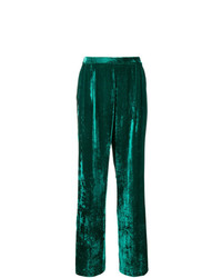 Pantaloni larghi di velluto verde scuro di Erika Cavallini