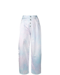Pantaloni larghi effetto tie-dye viola chiaro