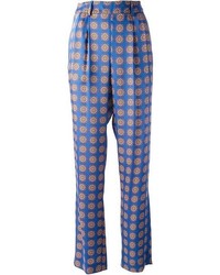 Pantaloni larghi geometrici blu di Thakoon