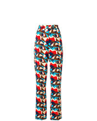 Pantaloni larghi geometrici multicolori